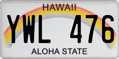 HI license plate YWL476