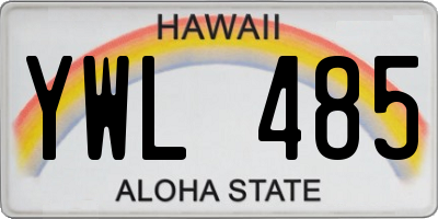 HI license plate YWL485