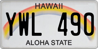 HI license plate YWL490