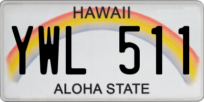 HI license plate YWL511