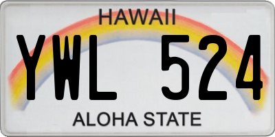 HI license plate YWL524