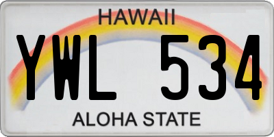 HI license plate YWL534