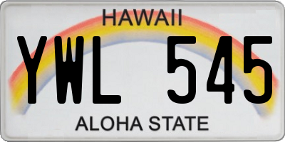 HI license plate YWL545
