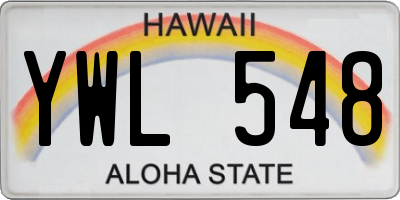 HI license plate YWL548