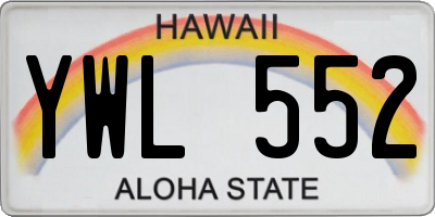 HI license plate YWL552