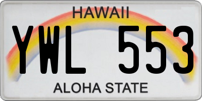 HI license plate YWL553