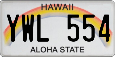 HI license plate YWL554