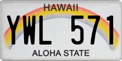 HI license plate YWL571