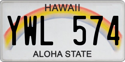 HI license plate YWL574