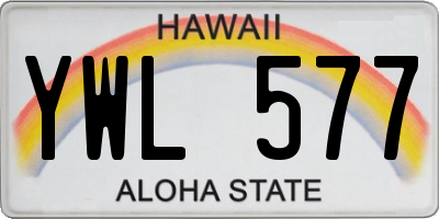 HI license plate YWL577