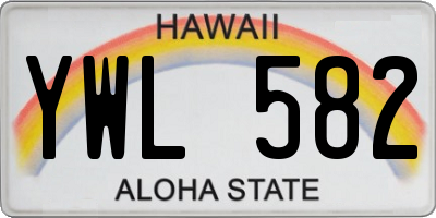 HI license plate YWL582