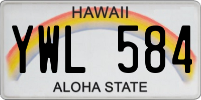 HI license plate YWL584