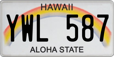 HI license plate YWL587
