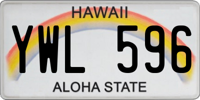 HI license plate YWL596