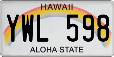 HI license plate YWL598