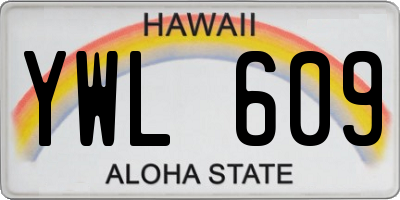 HI license plate YWL609