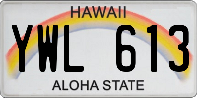 HI license plate YWL613