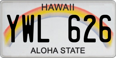 HI license plate YWL626