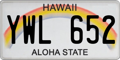 HI license plate YWL652