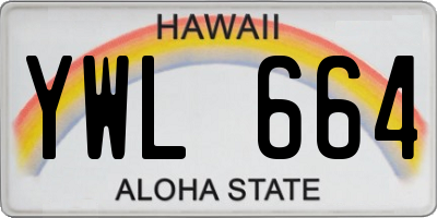 HI license plate YWL664
