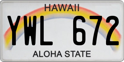 HI license plate YWL672