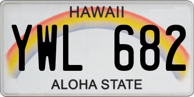 HI license plate YWL682