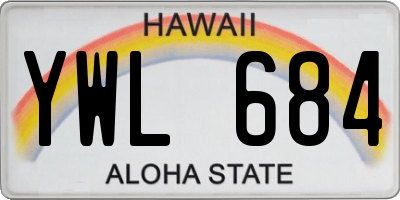 HI license plate YWL684