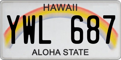 HI license plate YWL687