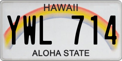 HI license plate YWL714