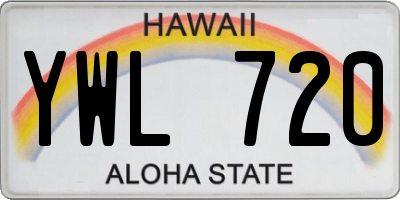 HI license plate YWL720
