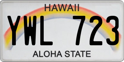 HI license plate YWL723