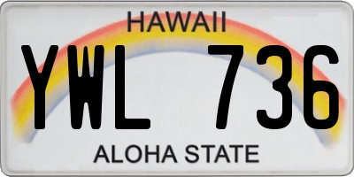 HI license plate YWL736
