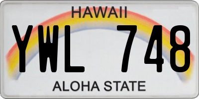 HI license plate YWL748
