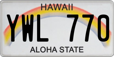 HI license plate YWL770