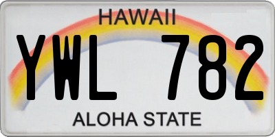 HI license plate YWL782