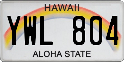 HI license plate YWL804