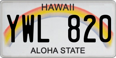 HI license plate YWL820