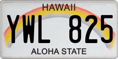 HI license plate YWL825