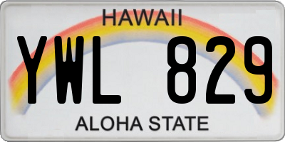 HI license plate YWL829