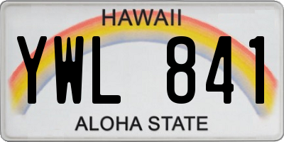 HI license plate YWL841