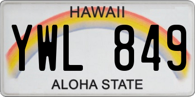 HI license plate YWL849