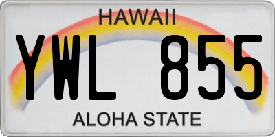 HI license plate YWL855