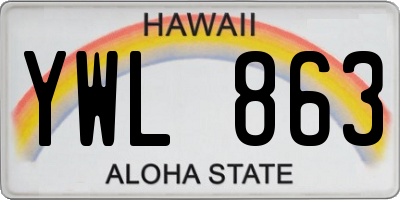 HI license plate YWL863