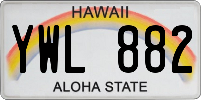 HI license plate YWL882