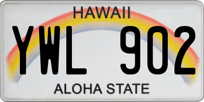 HI license plate YWL902