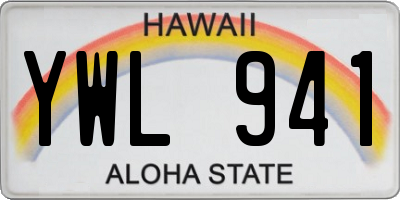 HI license plate YWL941