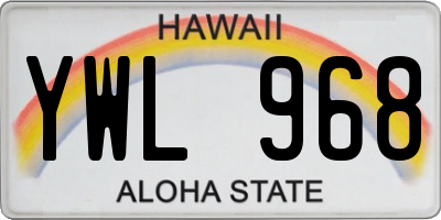 HI license plate YWL968