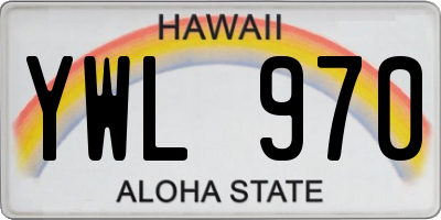 HI license plate YWL970