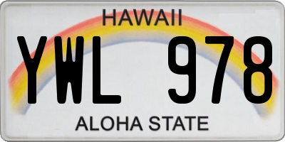 HI license plate YWL978