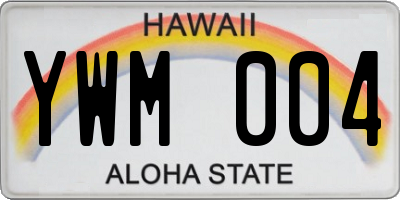 HI license plate YWM004